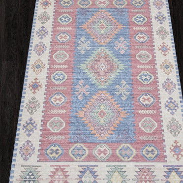 Ковер AB149B - RED / BLUE - Прямоугольник - коллекция LOTUS