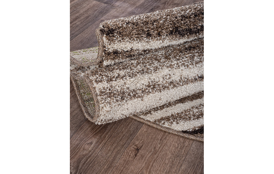 Пушистый бежевый ковер t623 - BEIGE - Овал - коллекция PLATINUM