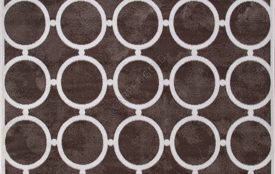 Ковер D713 - BROWN-CREAM 2 - Прямоугольник - коллекция SIERRA рисунок круги