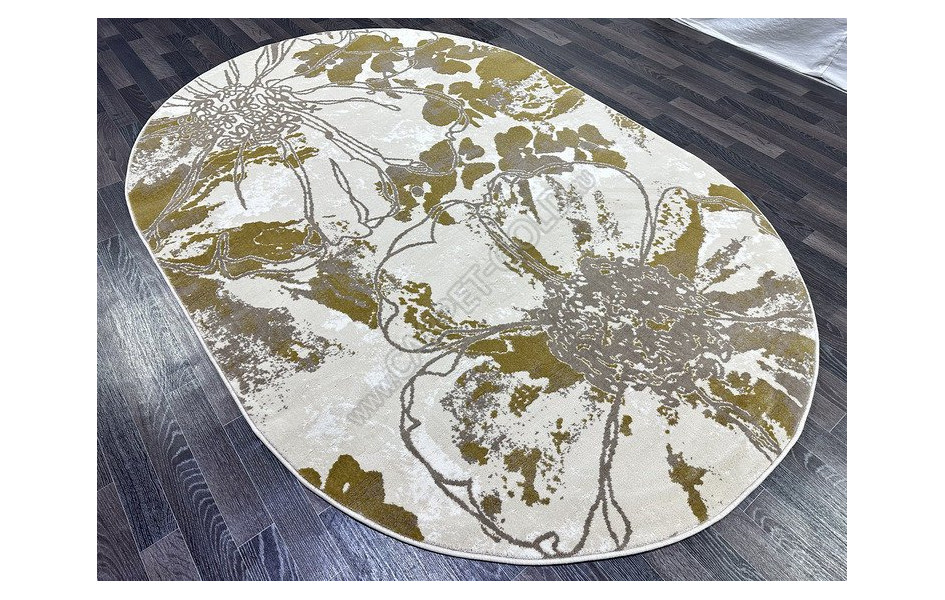 D094A_YELLOW / LIGHT BEIGE Madison овал с цветами