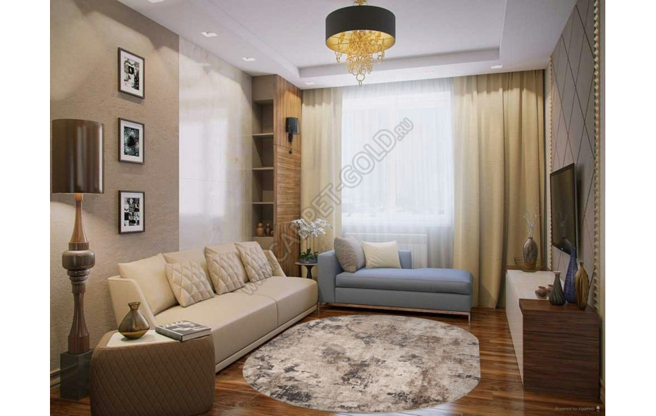 Ковер M033A - CREAM / WHITE - Овал - коллекция SIESTA